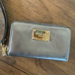Small MK silver wristlet